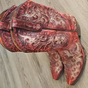 Dan Post Red and Brown Ankle Boots